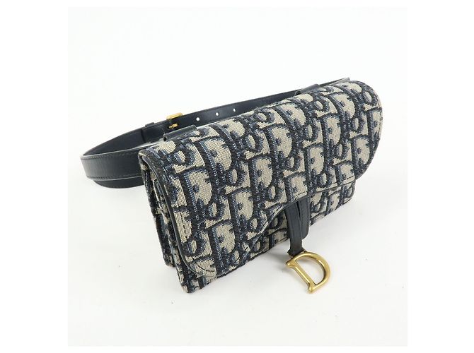 Borsello da vita Christian Dior Saddle Trotter Canvas Navy - vista 4