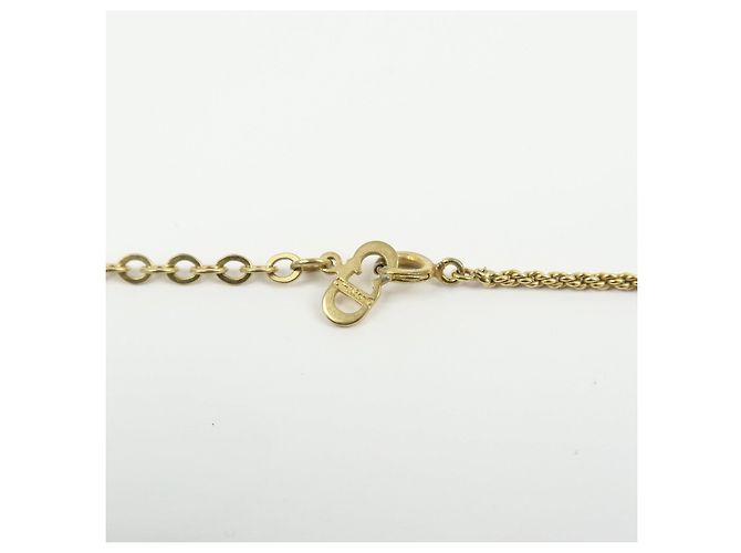 Collana Choker Christian Dior CD Logo in metallo e strass Oro - vista 10
