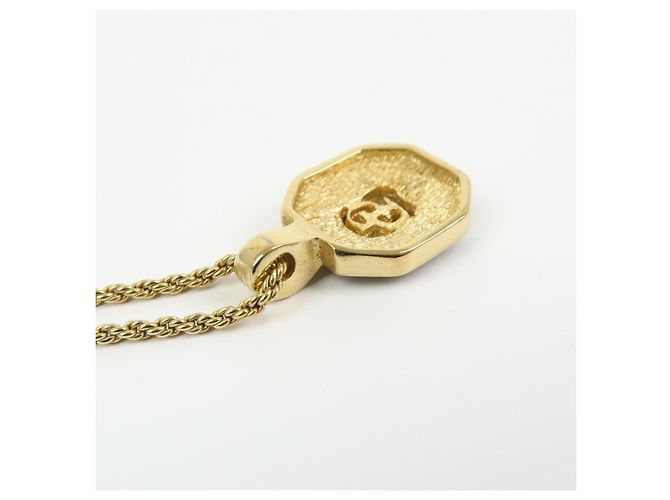 Collana Choker Christian Dior CD Logo in metallo e strass Oro - vista 5
