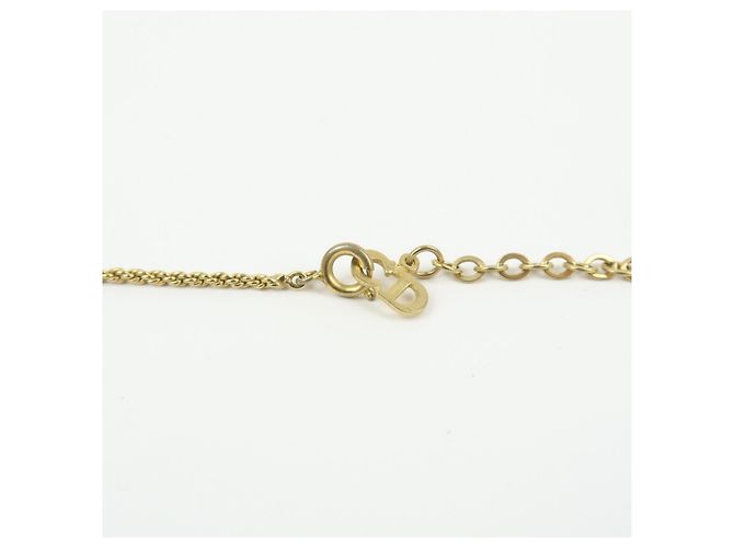 Collana Choker Christian Dior CD Logo in metallo e strass Oro - vista 9