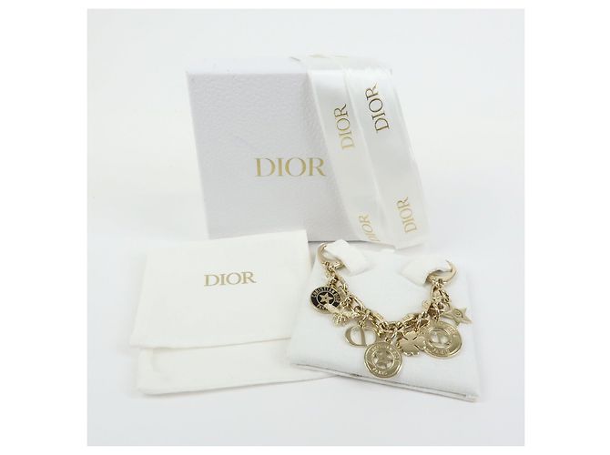 Christian Dior Logo S30 Montaigne Bee Star Metal Bag Charm Gold - vista 11