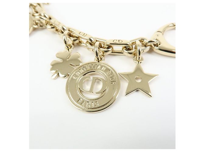 Christian Dior Logo S30 Montaigne Bee Star Metal Bag Charm Gold - vista 4