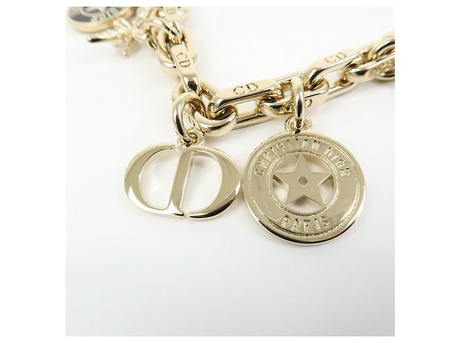 Christian Dior Logo S30 Montaigne Bee Star Metal Bag Charm Gold - vista 5