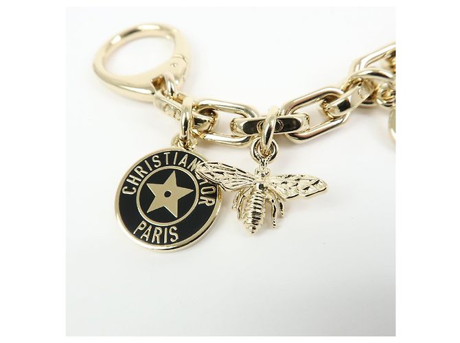 Christian Dior Logo S30 Montaigne Bee Star Metal Bag Charm Gold - vista 6