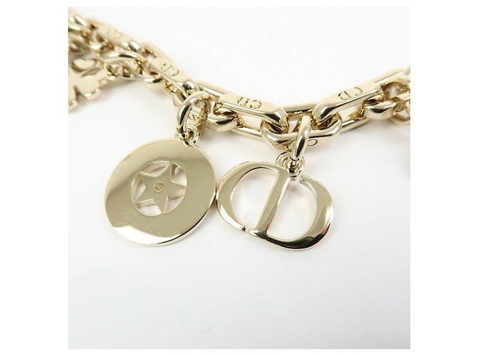 Christian Dior Logo S30 Montaigne Bee Star Metal Bag Charm Gold - vista 8