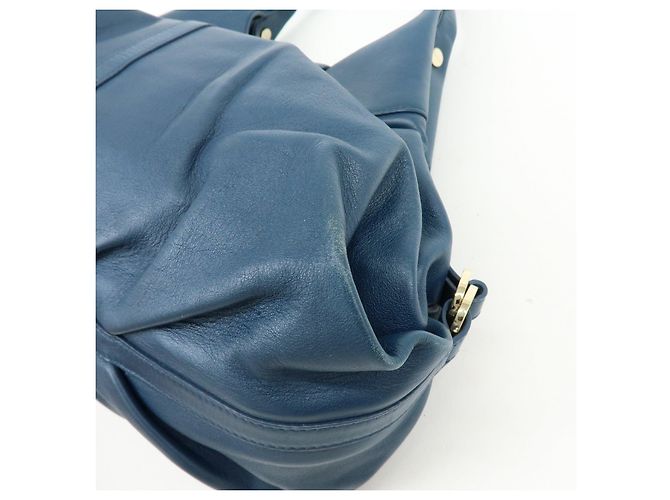 Bulgari BVLGARI Chandra Schultertasche aus Leder Double Circle Ring Turquoise Blue - Ansicht 12