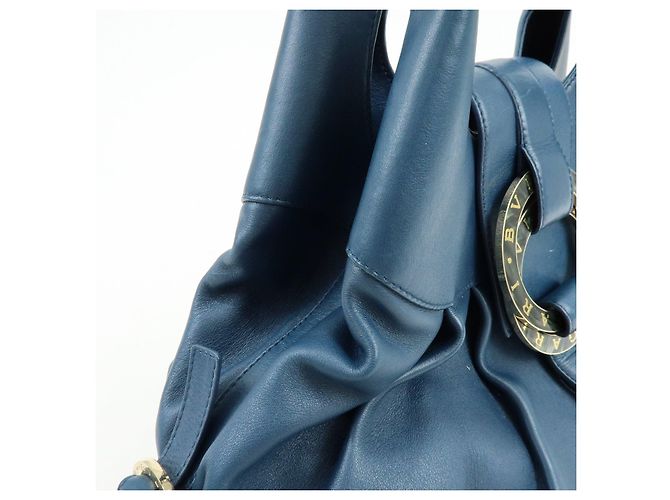 Bulgari BVLGARI Chandra Schultertasche aus Leder Double Circle Ring Turquoise Blue - Ansicht 14