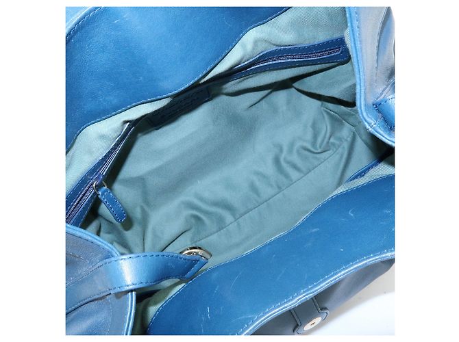 Bulgari BVLGARI Chandra Schultertasche aus Leder Double Circle Ring Turquoise Blue - Ansicht 20