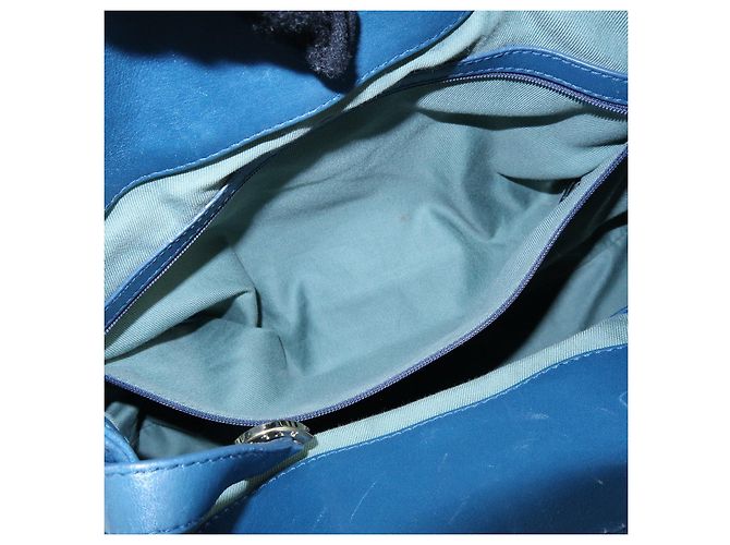Bulgari BVLGARI Chandra Schultertasche aus Leder Double Circle Ring Turquoise Blue - Ansicht 21