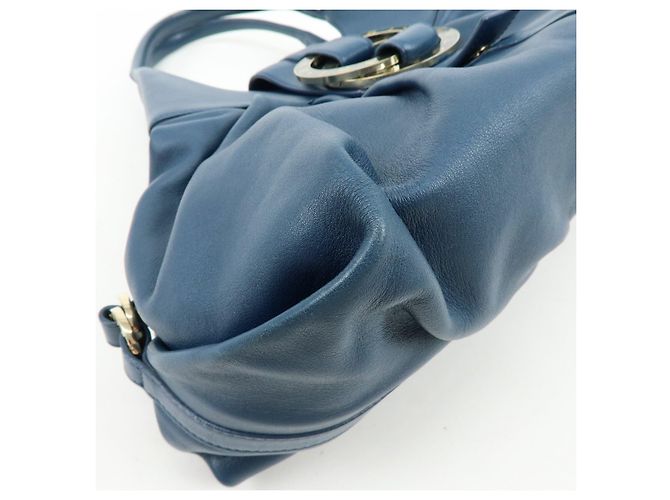 Bulgari BVLGARI Chandra Schultertasche aus Leder Double Circle Ring Turquoise Blue - Ansicht 9