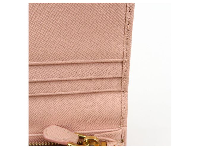 Portafoglio lungo PRADA in pelle Saffiano con nastro logo Rosa 1M1132 - vista 19