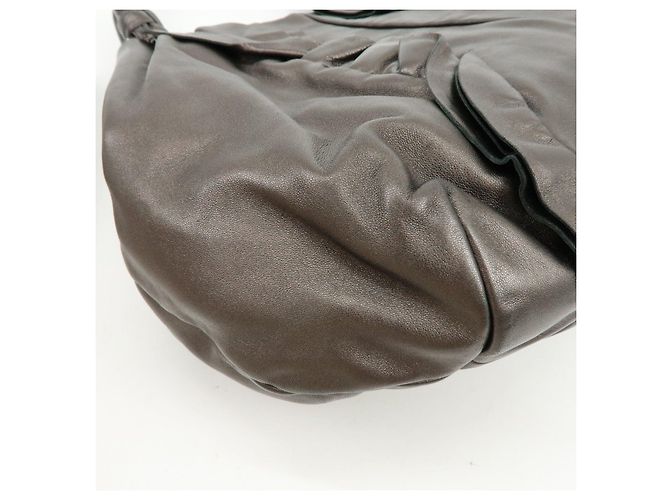 Tote PRADA Shopper aus gerafftem Nappaleder Braun - Ansicht 12