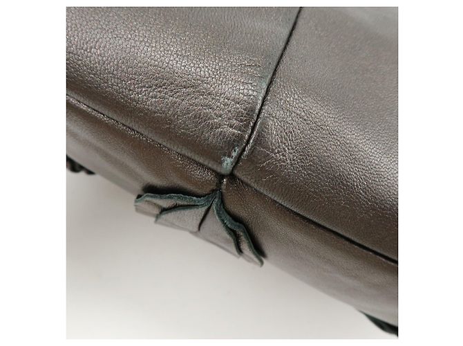 Tote PRADA Shopper aus gerafftem Nappaleder Braun - Ansicht 16