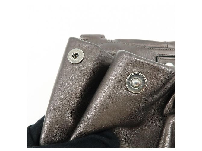 Tote PRADA Shopper aus gerafftem Nappaleder Braun - Ansicht 17