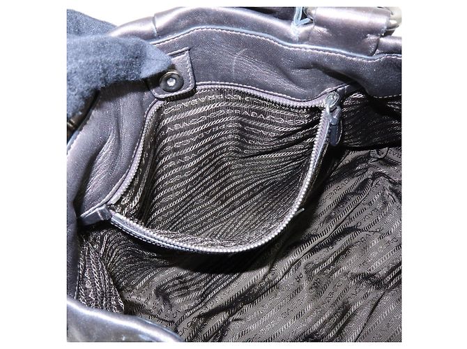 Tote PRADA Shopper aus gerafftem Nappaleder Braun - Ansicht 19