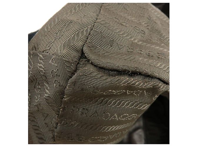 Tote PRADA Shopper aus gerafftem Nappaleder Braun - Ansicht 21