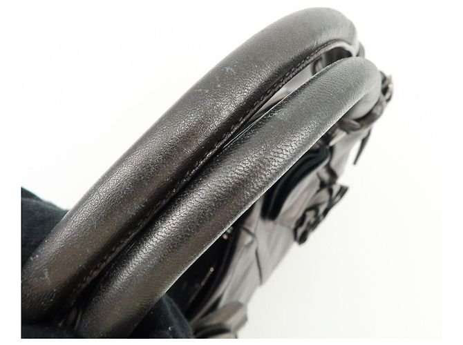 Tote PRADA Shopper aus gerafftem Nappaleder Braun - Ansicht 9