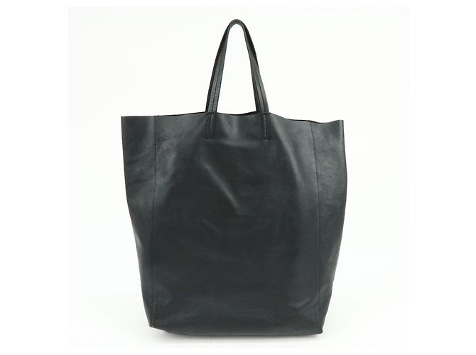 Autre Marque CELINE Horizontal Cabas Ledertasche Handtasche Schwarz - Ansicht 2