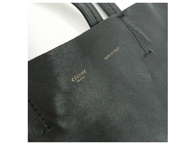 Autre Marque CELINE Horizontal Cabas Ledertasche Handtasche Schwarz - Ansicht 20