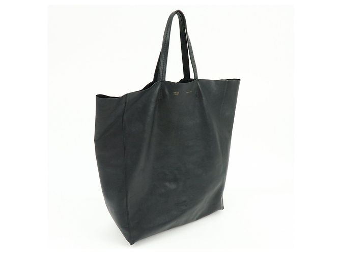 Autre Marque CELINE Horizontal Cabas Ledertasche Handtasche Schwarz - Ansicht 4