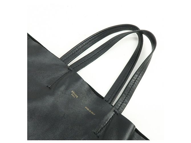Autre Marque CELINE Horizontal Cabas Ledertasche Handtasche Schwarz - Ansicht 6