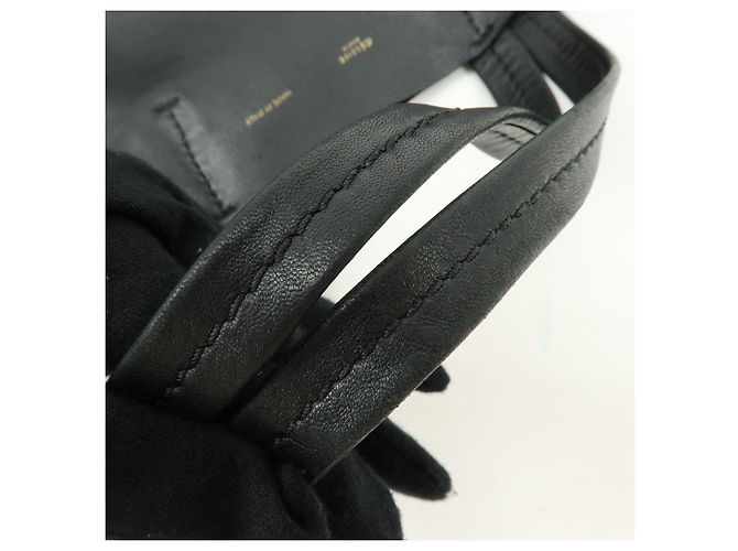 Autre Marque CELINE Horizontal Cabas Ledertasche Handtasche Schwarz - Ansicht 7
