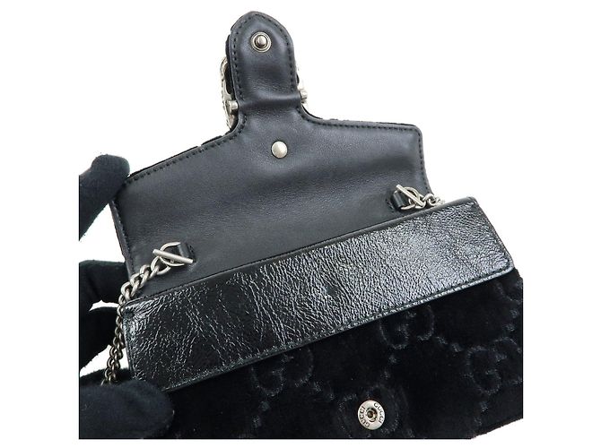 Borsa GUCCI Dionysus Super Mini Bag in velluto e pelle con catena 476432 - vista 7
