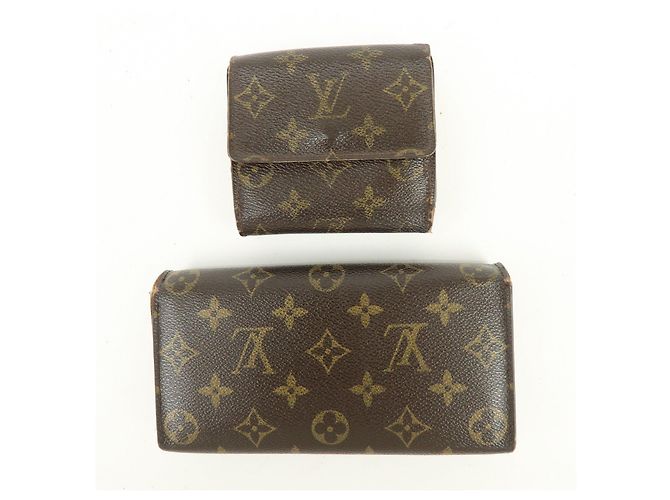 Louis Vuitton Monogram Canvas Compact Lote de 2 Carteras Cartera Larga Marrón - vista 2