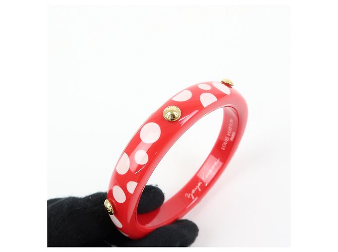 Louis Vuitton X Yayoi Kusama Dots Infinity Bracelet Red White M66684 - vista 6
