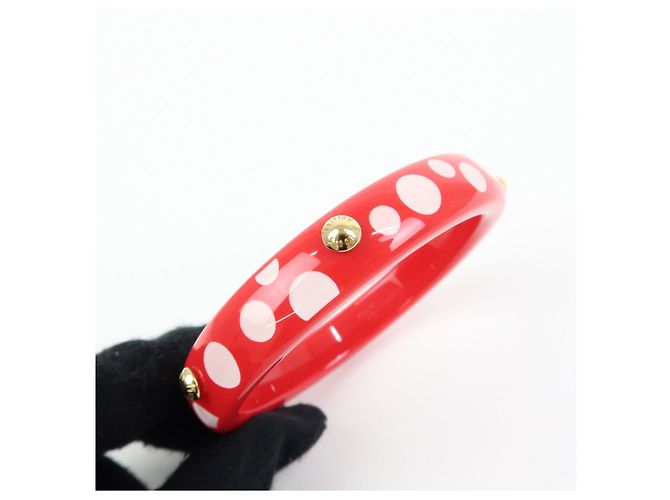 Louis Vuitton X Yayoi Kusama Dots Infinity Bracelet Red White M66684 - vista 7