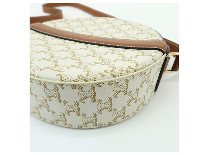 Céline Borsa a spalla e tracolla CELINE Macadam in pelle Ivory Brown - vista 12