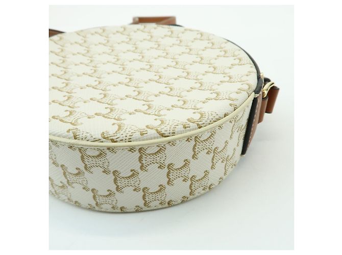 Céline Borsa a spalla e tracolla CELINE Macadam in pelle Ivory Brown - vista 14