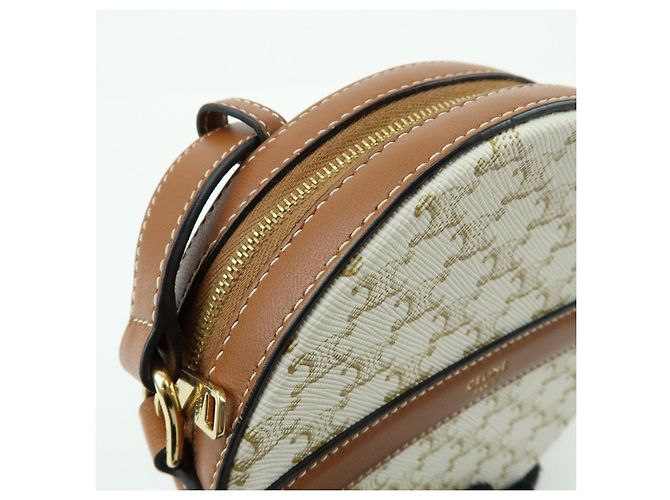 Céline Borsa a spalla e tracolla CELINE Macadam in pelle Ivory Brown - vista 15