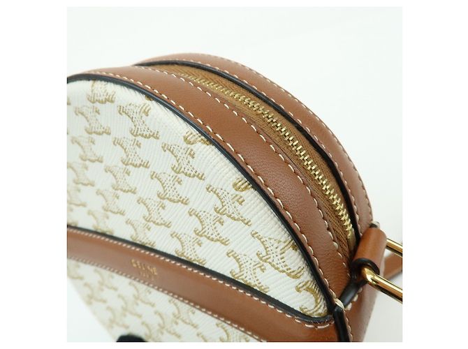 Céline Borsa a spalla e tracolla CELINE Macadam in pelle Ivory Brown - vista 16