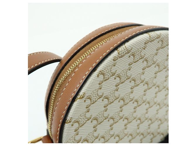 Céline Borsa a spalla e tracolla CELINE Macadam in pelle Ivory Brown - vista 17