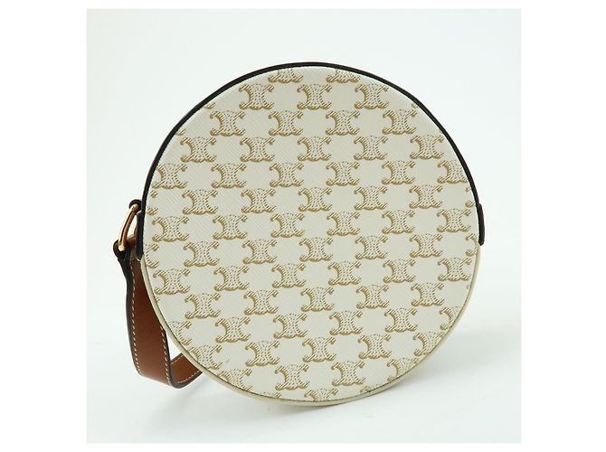Céline Borsa a spalla e tracolla CELINE Macadam in pelle Ivory Brown - vista 2