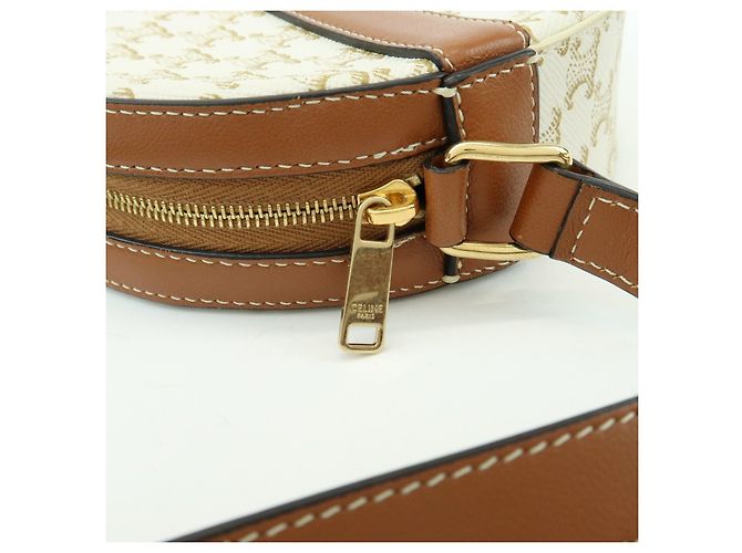Céline Borsa a spalla e tracolla CELINE Macadam in pelle Ivory Brown - vista 20