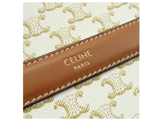 Céline Borsa a spalla e tracolla CELINE Macadam in pelle Ivory Brown - vista 23