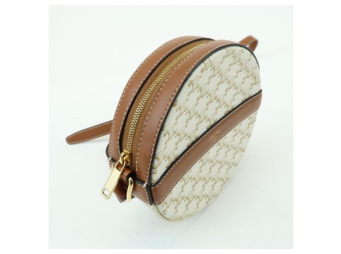 Céline Borsa a spalla e tracolla CELINE Macadam in pelle Ivory Brown - vista 4