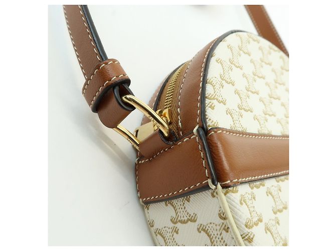Céline Borsa a spalla e tracolla CELINE Macadam in pelle Ivory Brown - vista 9