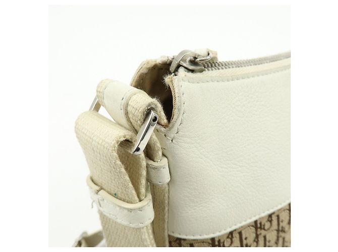 Borsa a tracolla Christian Dior Street Chic Trotter Canvas Leather Beige - vista 12
