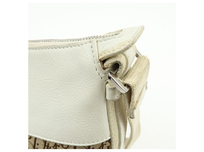 Borsa a tracolla Christian Dior Street Chic Trotter Canvas Leather Beige - vista 13