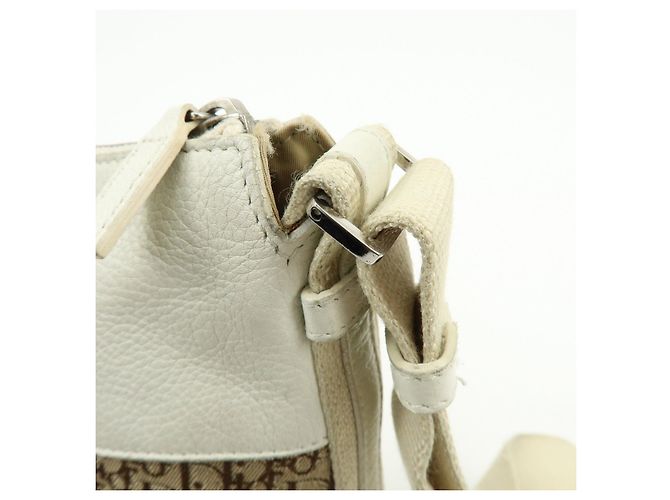 Borsa a tracolla Christian Dior Street Chic Trotter Canvas Leather Beige - vista 15