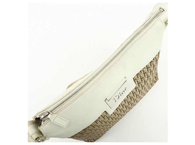 Borsa a tracolla Christian Dior Street Chic Trotter Canvas Leather Beige - vista 16