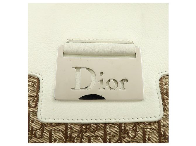 Borsa a tracolla Christian Dior Street Chic Trotter Canvas Leather Beige - vista 18