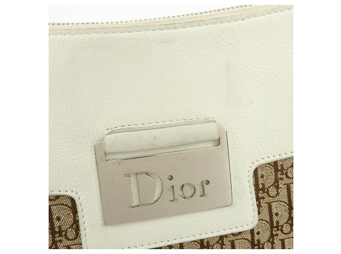Borsa a tracolla Christian Dior Street Chic Trotter Canvas Leather Beige - vista 19