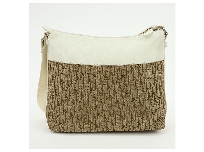 Borsa a tracolla Christian Dior Street Chic Trotter Canvas Leather Beige - vista 2