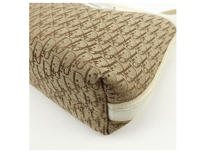 Borsa a tracolla Christian Dior Street Chic Trotter Canvas Leather Beige - vista 9