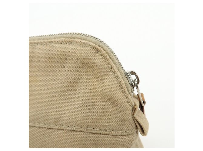Hermès HERMES Bolide Mini Bolsa de Lona de Algodão e Couro Bege - vista 12