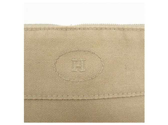 Hermès HERMES Bolide Mini Bolsa de Lona de Algodão e Couro Bege - vista 16
